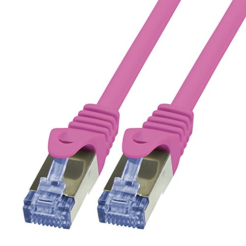 BIGtec LAN Kabel 15m Netzwerkkabel Ethernet Internet Patchkabel CAT.6a Magenta Gigabit SFTP doppelt geschirmt für Netzwerke Modem Router Switch 2 x RJ45 kompatibel zu CAT.5 CAT.6 CAT.7 Stecker von BIGtec