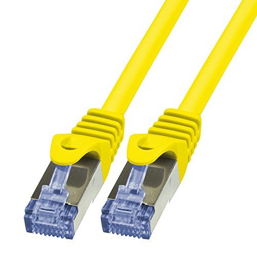BIGtec LAN Kabel 15m Netzwerkkabel Ethernet Internet Patchkabel CAT.6a gelb Gigabit SFTP doppelt geschirmt für Netzwerke Modem Router Switch 2 x RJ45 kompatibel zu CAT.5 CAT.6 CAT.7 Stecker von BIGtec