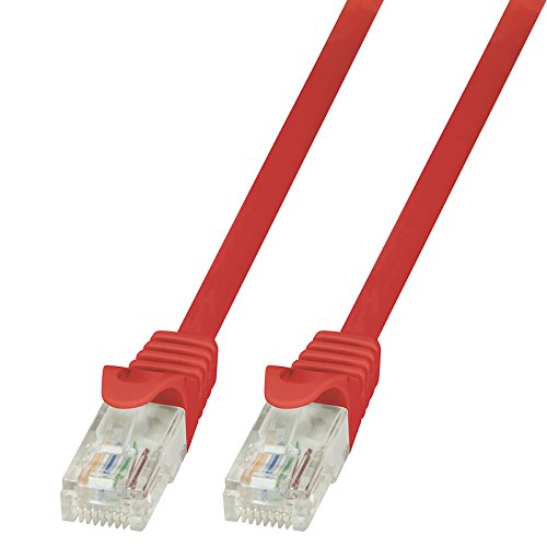 BIGtec LAN Kabel 25m Netzwerkkabel Ethernet Internet Patchkabel CAT.6 rot Gigabit für Netzwerke Modem Router Switch 2 x RJ45 kompatibel zu CAT.5 CAT.6a CAT.7 Stecker von BIGtec