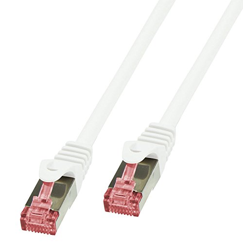 BIGtec LAN Kabel 3m Netzwerkkabel Ethernet Internet Patchkabel CAT.6 weiß Gigabit SFTP doppelt geschirmt für Netzwerke Modem Router Switch 2 x RJ45 kompatibel zu CAT.5 CAT.6a CAT.7 Stecker von BIGtec