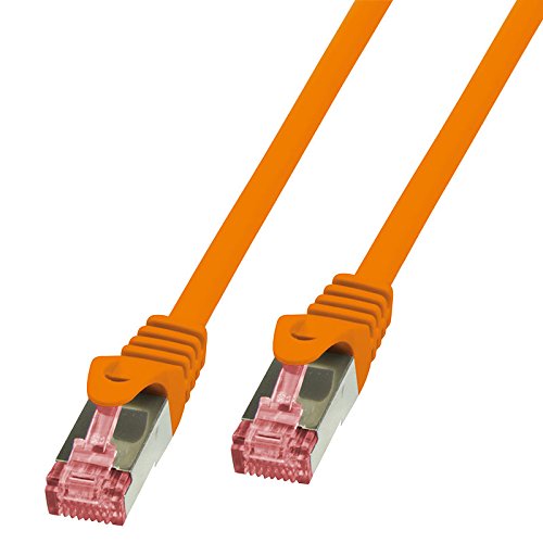 BIGtec LAN Kabel 50m Netzwerkkabel Ethernet Internet Patchkabel CAT.6 orange Gigabit SFTP doppelt geschirmt für Netzwerke Modem Router Switch 2 x RJ45 kompatibel zu CAT.5 CAT.6a CAT.7 Stecker von BIGtec