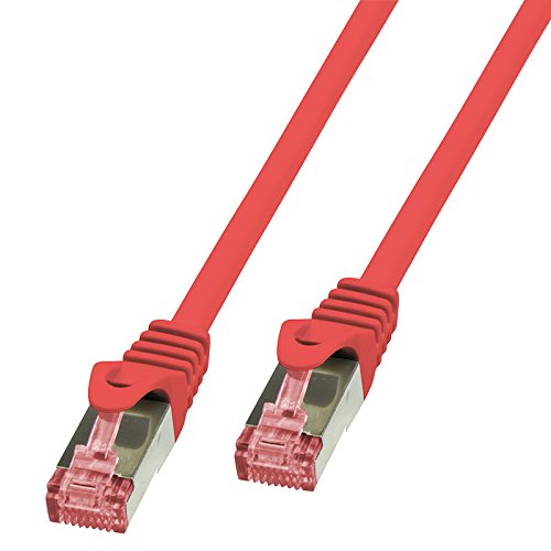 BIGtec LAN Kabel 50m Netzwerkkabel Ethernet Internet Patchkabel CAT.6 rot Gigabit SFTP doppelt geschirmt für Netzwerke Modem Router Switch 2 x RJ45 kompatibel zu CAT.5 CAT.6a CAT.7 Stecker von BIGtec