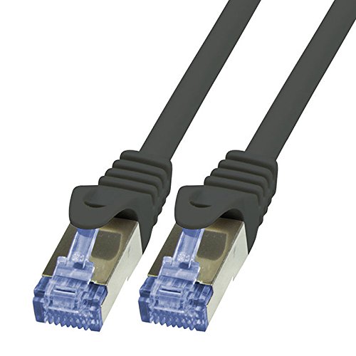 BIGtec LAN Kabel 50m Netzwerkkabel Ethernet Internet Patchkabel CAT.6a schwarz Gigabit SFTP doppelt geschirmt für Netzwerke Modem Router Switch 2 x RJ45 kompatibel zu CAT.5 CAT.6 CAT.7 Stecker von BIGtec