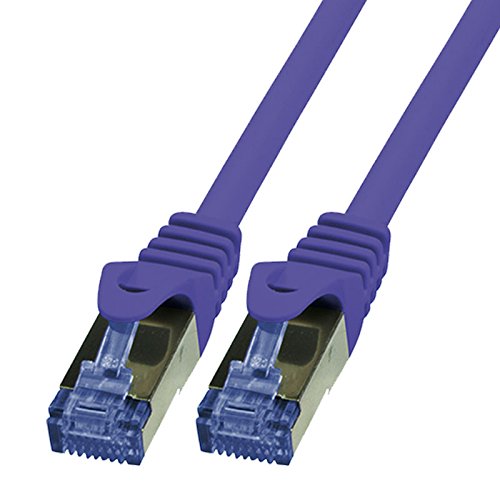BIGtec LAN Kabel 5m Netzwerkkabel Ethernet Internet Patchkabel CAT.6a violett Gigabit SFTP doppelt geschirmt für Netzwerke Modem Router Switch 2 x RJ45 kompatibel zu CAT.5 CAT.6 CAT.7 Stecker von BIGtec