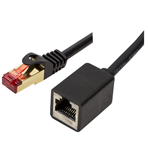 BIGtec Premium 1,5m Patchkabel Verlängerung LAN Kabel Gigabit Ethernet schwarz vergoldet RJ45 Kupplung Adapter Stecker - Buchse Netzwerkkabel kompatibel mit CAT.7 CAT.6 CAT.6a CAT.5 CAT.5e von BIGtec