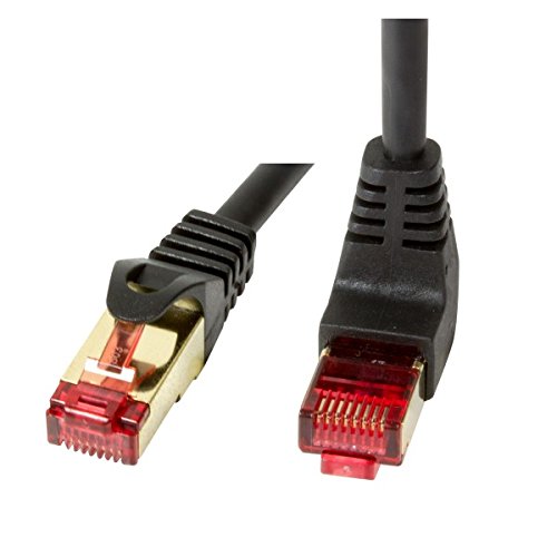 BIGtec Premium 3m 90° gewinkelt gerade/unten Ethernet Gigabit LAN Netzwerkkabel Patchkabel Kabel schwarz vergoldet RJ45 doppelt geschirmt kompatibel zu CAT5 CAT5e CAT6 CAT6a CAT7 CAT7a von BIGtec
