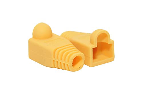 BIGtec RJ45 Knickschutztülle 8P8C Tüllen gelb für Modularstecker Knickschutz Hülle für Crimpstecker RJ-45 Stecker zur Kabelkonfektion Netzwerkstecker Modular Plug Steckverbinder von BIGtec