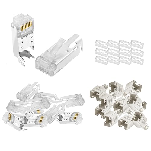 BIGtec RJ45 Stecker Netzwerkstecker 100 Stück Hirose TM11 beige Hochgeschwindigkeits Verbindung für Fast Ethernet 100BASE-TX AWG 26-27 von BIGtec