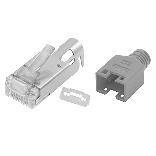 BIGtec RJ45 Stecker Netzwerkstecker 2 Stück Hirose TM11 grau Hochgeschwindigkeits Verbindung für Fast Ethernet 100BASE-TX AWG 26-27 von BIGtec