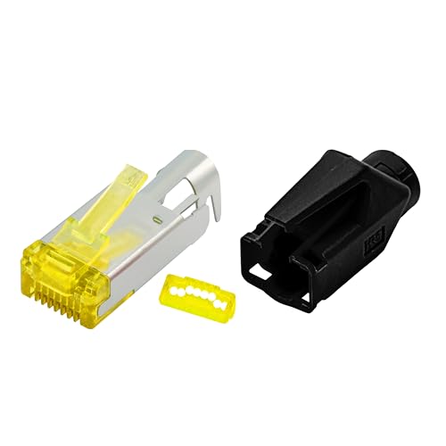 BIGtec RJ45 Stecker Netzwerkstecker 2 Stück Hirose TM31 Schwarz - Hochgeschwindigkeits Verbindung für 10G-Ethernet AWG 24-27, CAT 6/6a/7 Kabel von BIGtec