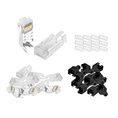 BIGtec RJ45 Stecker Netzwerkstecker 50 Stück Hirose TM11 schwarz Hochgeschwindigkeits Verbindung für Fast Ethernet 100BASE-TX AWG 26-27 von BIGtec