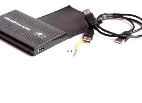 BIGtec SATA Aluminium USB 2.0 Festplattengehäuse 2,5" - 6,4cm 2,5 Zoll SATA S-ATA Gehäuse schwarz Black ALU Gehäuse für Externe HDD Festplatte Festplatten von BIGtec
