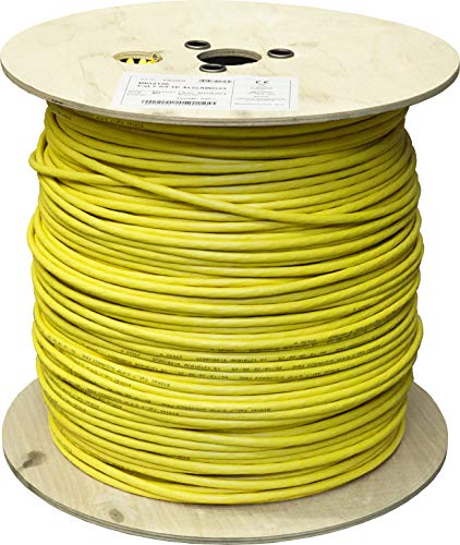 BIGtec Verlegekabel CAT-7 Netzwerkkabel LAN Kabel 500m CAT7 PiMF S/FTP halogenfrei BauPVO Eca POE gelb Ethernet Netzwerk Installationskabel Datenkabel CAT.7 von BIGtec