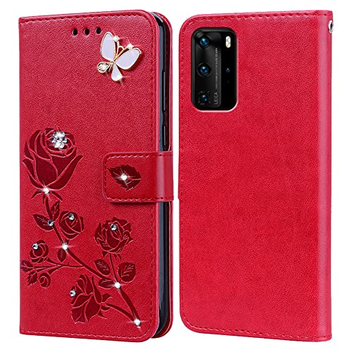 BIIULHCI Handyhülle für Huawei P40 Pro/P40 Pro Plus hülle Schutzschale,PU Lederhülle Tasche Case Schutzhülle für Huawei P40 Pro/P40 Pro Plus Flip Geldbörse Handytasche Tasche Cover von BIIULHCI