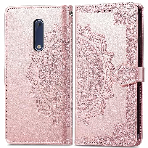 BIIULHCI Hülle für Nokia 5 2017,Klappbar Leder Tasche Case Cover,Handyhülle für Nokia 5 Kartenfach Standfunktion Schutzhülle Klapphülle Lederhülle von BIIULHCI