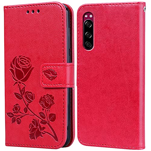 BIIULHCI Hülle für Sony Xperia 5,Handyhülle für Sony Xperia 5 Leder Handytasche Cover mit Kartenfächer Klappständer Funktion Schutzhülle Flip Tasche Case von BIIULHCI