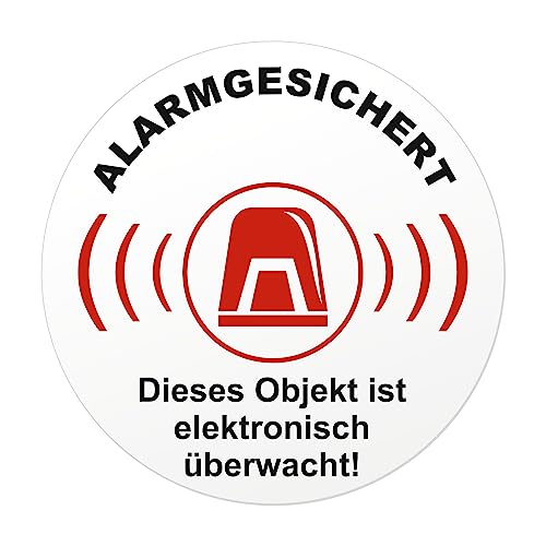 BIKE-label Alarmgesichert Aufkleber 2er Set Warnschild selbstklebend Überwachung Hinweis X900303VE von BIKE-label