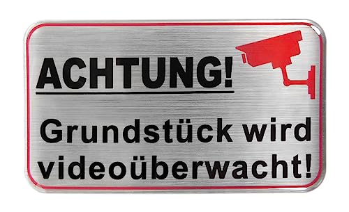 BIKE-label Aufkleber Achtung Grundstück wird videoüberwacht selbstklebend Warnschild X900293 von BIKE-label