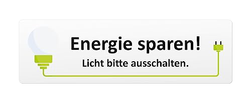 BIKE-label Hinweisschild Energie sparen Aufkleber Licht ausschalten Umweltschutz X900300VE von BIKE-label