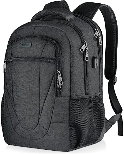 BIKROD Rucksack Herren, Schulrucksack Jungen Teenager, Großer Wasserdichtem, 17.3 Zoll Laptoptasche mit USB Ladeanschluss, Backpack für Arbeit Reisen Wandern mit Anti Diebstahl Tasche von BIKROD