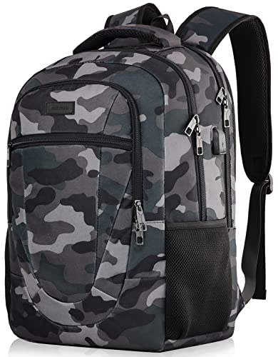 BIKROD Rucksack Herren und Damen, Schulrucksack Jungen Mädchen Teenager, Wasserdicht Rucksack | 17.3 Zoll Laptoptasche mit USB Ladeanschluss | Arbeit Reisen Wandern Backpack mit Anti Diebstahl Tasche von BIKROD