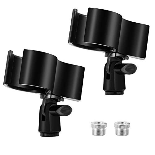 BILIONE 2 Stück verbesserter Mikrofon-Clip-Halter, verstellbarer Mikrofonhalter für Mikrofone mit Außendurchmesser zwischen 32 mm und 60 mm, mit 5/8 Zoll auf 3/8 Zoll Schraubadapter BILIONE 2 Stück verbesserter Mikrofon-Clip-Halter, verstellbarer Mikrofonhalter für Mikrofone mit Außendurchmesser zwischen 32 mm und 60 mm, mit 5/8 Zoll auf 3/8 Zoll Schraubadapter von BILIONE