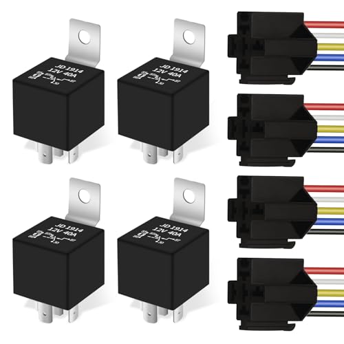 4 Stück 12V 40A SPDT 5-Pin Auto Relais Mit Steckdos JD1914, 5-Polig KFZ Fahrzeug Motor Mit Drähte, Umschalt, Für Fahrzeuge Mini Relais Für Auto LKW Und Boot 4 Stück 12V 40A SPDT 5-Pin Auto Relais Mit Steckdos JD1914, 5-Polig KFZ Fahrzeug Motor Mit Drähte, Umschalt, Für Fahrzeuge Mini Relais Für Auto LKW Und Boot von BILIPLE