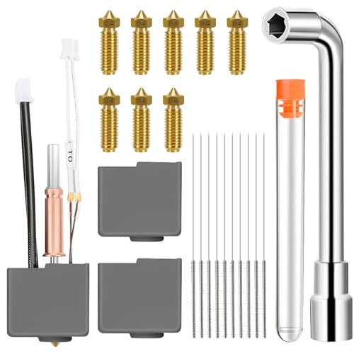 Anycubic Kobra 3 Hotend-Kit | Heißend-Set für 3D-Drucker mit 8x 0,4mm Messingdüsen, Düsen-Schlüssel, 10 Reinigungsnadeln & 2 Silikon-Schutzhüllen | Kompatibel mit Kobra 3/Kobra 3 Combo Anycubic Kobra 3 Hotend-Kit | Heißend-Set für 3D-Drucker mit 8x 0,4mm Messingdüsen, Düsen-Schlüssel, 10 Reinigungsnadeln & 2 Silikon-Schutzhüllen | Kompatibel mit Kobra 3/Kobra 3 Combo von BILIPLE