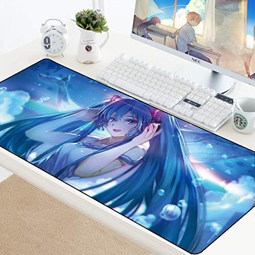 BILIVAN Anime Mauspad Gamer Gaming Hatsune Miku Mousepad Keyboard Mats Grande Desk Protector Pad (900 x 400 x 3 mm, 2) von BILIVAN