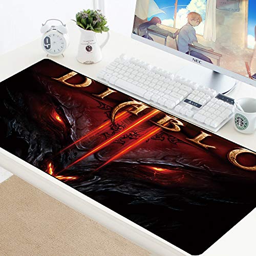 BILIVAN Diablo 3 Mauspad aus Gummi, Größe XL, großes Gaming-Mauspad, Maus-Gamer, rutschfest, PC-Mauspad, Lockedge HD, Büro, Padmaus für Laptop (3) von BILIVAN