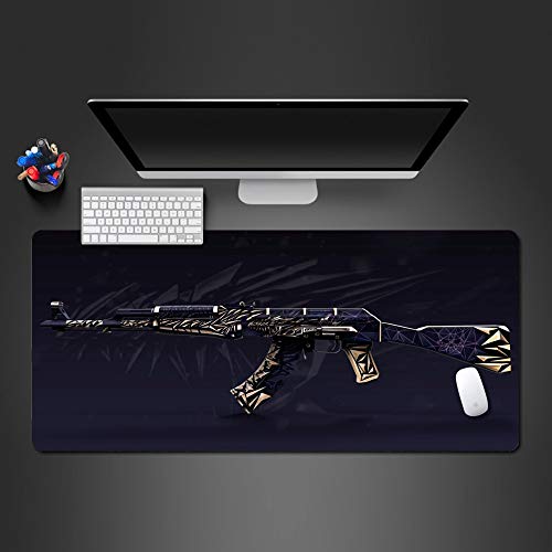 BILIVAN Gold's Submachine Gun-Mauspad, Tastatur, modisch, Computer-Mauspad, hohe Qualität, Laptop Gamepad (900 x 400 x 3 mm) von BILIVAN