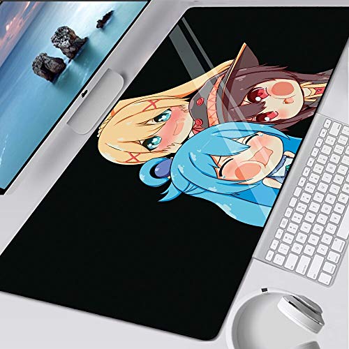 BILIVAN Großes XL Anime Pad Mouse Computer Gamer Locking Edge Mousepad Cartoon Cute Girl XXL Tastatur PC Mäuse Spielmatten Pad (700 x 300 x 3 mm, 10) von BILIVAN