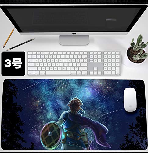 BILIVAN Mousepad "Breath of the Wild" The Legend of Zelda-Mauspad, wasserdicht, verdickte Nähte, rutschfest, übergroße Schreibtischunterlage (900 x 400 x 3 mm, 3) von BILIVAN