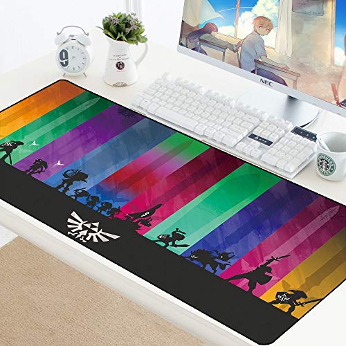 BILIVAN Zelda Mauspad, großes Computer-Matten-Gummi-Mauspad, große Padmaus, Tastatur, Gamer, PC, Schreibtischschutz, Gaming-Zubehör für Laptop (800 x 300 x 3 mm), 1) von BILIVAN