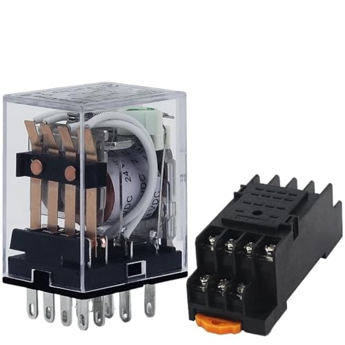 1 STÜCKE Relais MY4P HH54P MY4NJ Spule Allgemeiner Mikroelektromagnetischer Relaisschalter mit Sockelsockel AC 110 V 220 V DC 12 V 24 V BIMRTGXR(AC,110V-with Base) von BIMRTGXR