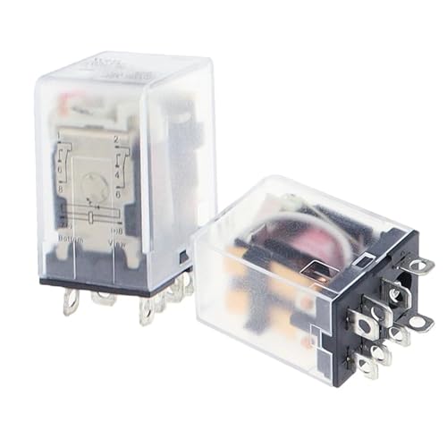 10 Stück LY2NJ kleines elektromagnetisches Leistungsrelais AC/DC 12 V 24 V 36 V 48 V 110 V 220 V 380 V DPDT 8 Pin HH62p JQX-13 mattiertes dickes Gehäuse BIMRTGXR(DC,24V) von BIMRTGXR