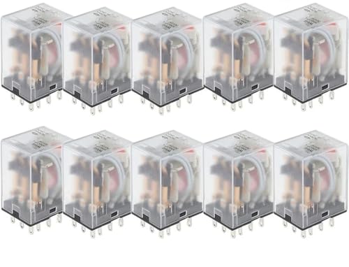 BIMRTGXR 10 Stück Micro-Mini-Relais HH53P MY3NJ MY3 11-Pin DC12V/DC24V/DC110V/AC220V Spule Allzweck-Zwischenelektromagnet (DC,24V) von BIMRTGXR