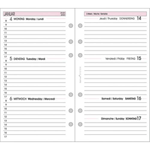 BIND B260222 - Kalendereinlage für Managerkalender A6 - für Kalender Jahr 2022, 1 Woche / 2 Seiten, Terminkalender mit System von BIND