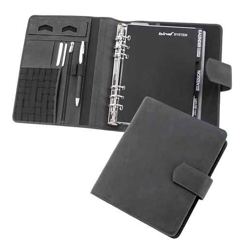 Bind 15505 - Systemplaner A5, Timeplaner aus Leder, Managerplaner in grau, Terminplaner mit Systemeinlage Manager, Kalender 1 Woche = 2 Seiten, Planer mit Magnetverschluss ca. 24,5 x 20 cm, braun Bind 15505 - Systemplaner A5, Timeplaner aus Leder, Managerplaner in grau, Terminplaner mit Systemeinlage Manager, Kalender 1 Woche = 2 Seiten, Planer mit Magnetverschluss ca. 24,5 x 20 cm, braun von BIND
