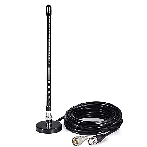 BINGFU CB Antenne 27-MHz CB-Radioantenne BNC PL259 Soft Whip Magnetfuß Antenne Kompatibel mit Cobra Midland Uniden Maxon President Tragbarer tragbarer CB-Radio-Mobilfunk-Scanner von BINGFU