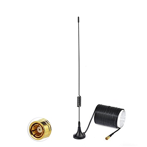 BINGFU DAB Radio Kfz Antenne SMB Stecker Magnetantenne Verstärker Empfänger 5m Verlängerungskabel Kompatibel mit AutoRadio Stereo Head Unit Empfänger Tuner von BINGFU