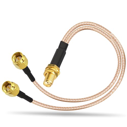 BINGFU SMA Splitter Kabel SMA Buchse auf Dual SMA Stecker V-förmiges SMA Verlängerungskabel 15 cm für 4G LTE Heimtelefon Router Gateway Modem MiFi Mobile Hotspot Mobilfunk Router von BINGFU
