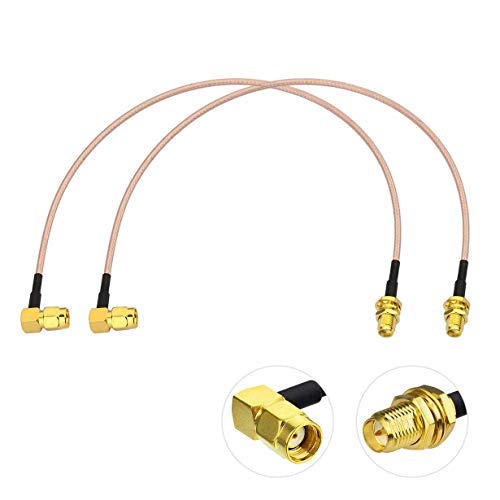 Bingfu WLAN Antennen Verlängerungskabel RP-SMA Stecker Rechtwinklig auf RP-SMA Buchse RG316 Kabel 30 cm für WiFi-Router-Sicherheit IP-Kamera-Monitor Mini-PCIE-Karte, 2 Stück von BINGFU