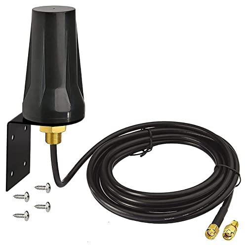 Bingfu 4G LTE Antenne Outdoor wasserdichte 5dBi SMA Stecker Antenne Feste Halterung Wandhalterung Antenne 3 Meter Verlängerungskabel Kompatibel mit 4G LTE Router Gateway Mobilfunk Trail Kamera von BINGFU