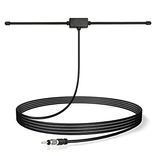 Bingfu Auto Radio Antenne FM UKW Autoantenne Patch DIN Stecker Windschutzscheiben Paste Antenne mit 3M Verlängerungskabel für Fahrzeug Auto LKW SUV Radio Stereo Head Unit Empfänger Tuner von BINGFU