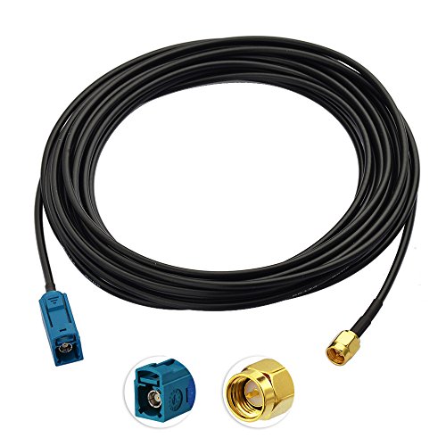 BINGFU DAB Auto Antenne SMA Kabel Fakra Buchse auf SMA Stecker Adapter RG174 5m 16.4ft Verlängerungskabel Kompatibel mit Autoradio Revo Pioneer Pure Alpine von BINGFU
