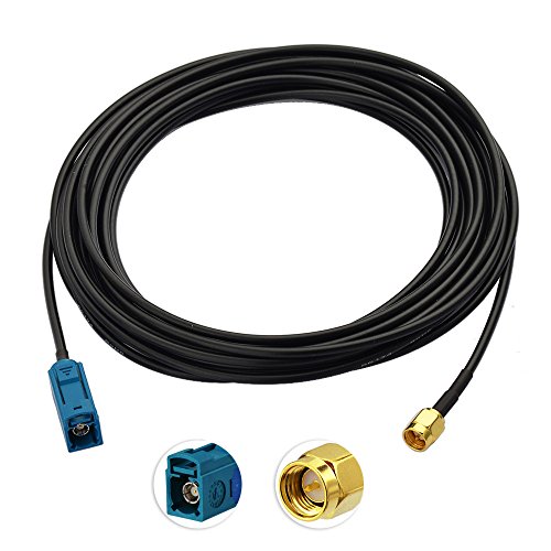 Bingfu DAB Auto Antenne SMA Kabel Fakra Buchse auf SMA Stecker Adapter RG174 5m 16.4ft Verlängerungskabel Kompatibel mit Autoradio Revo Pioneer Pure Alpine MEHRWEG von BINGFU