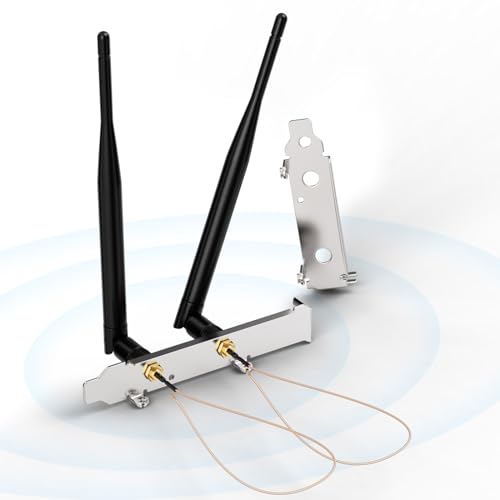 Bingfu Dual Band WiFi 2,4 GHz 5,8 GHz 6 dBi RP-SMA-Antenne + U.FL IPX IPEX auf RP-SMA-Buchse Pigtail-Kabel + PCI-Steckplatzabdeckung für WLAN-Router Drahtlose Mini-PCI-Express-PCIE-Netzwerkkarte von BINGFU