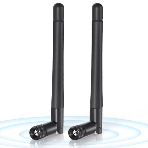 Bingfu Dual Band WiFi Antenne 3dBi SMA Stecker Antenne (2er-Pack) für WiFi Router, Wireless Netzwerkkarte, USB Adapter, Sicherheits-IP-Kamera, Videoüberwachungsmonitor, Bluetooth-System von BINGFU