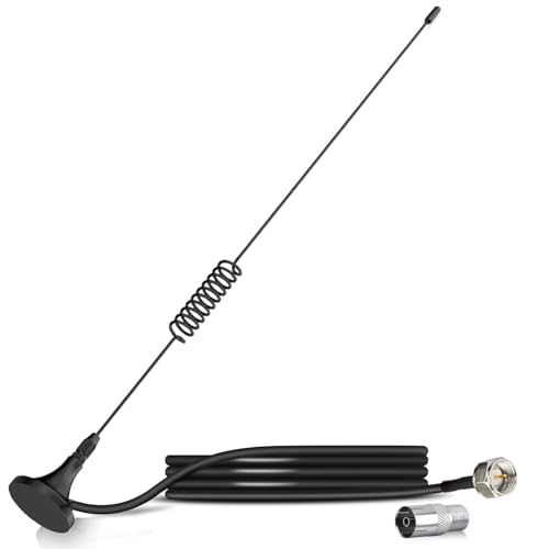 Bingfu FM UKW Radio Antenne F Stecker Magnetfuß Zimmerantenne mit 2M Verlängerungskabel Kompatibel mit Tragbaren Radio-Tuner Stereo-Empfänger AV-Empfänger Stereo-Verstärker HiFi-Receiver von BINGFU